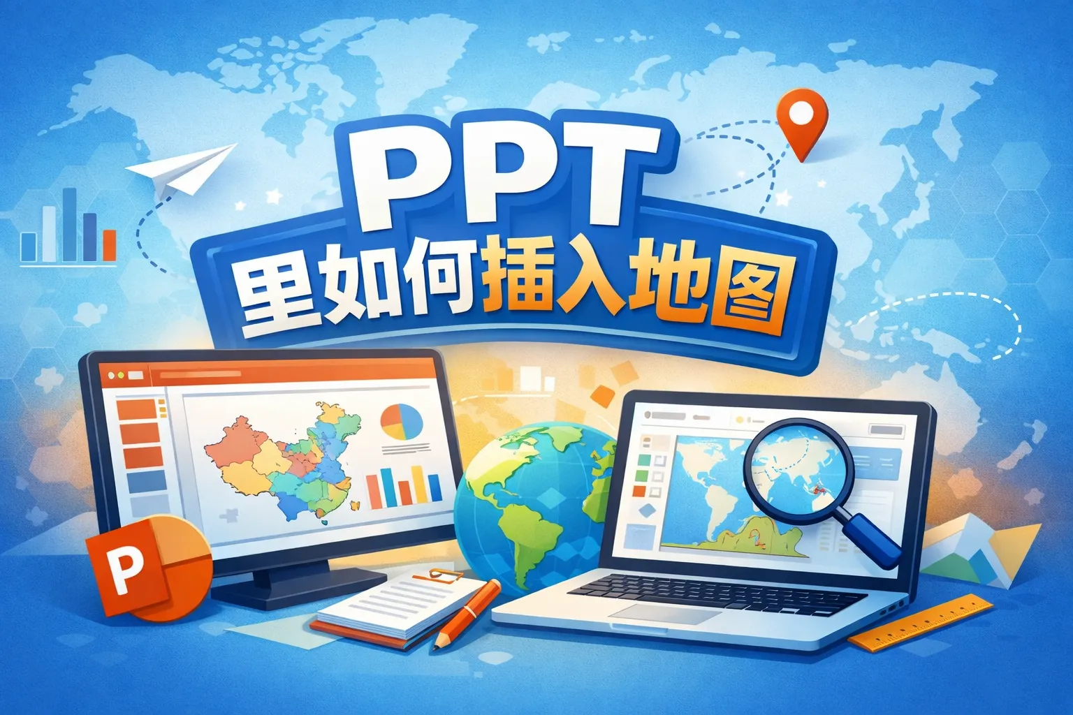 ppt里如何插入地图