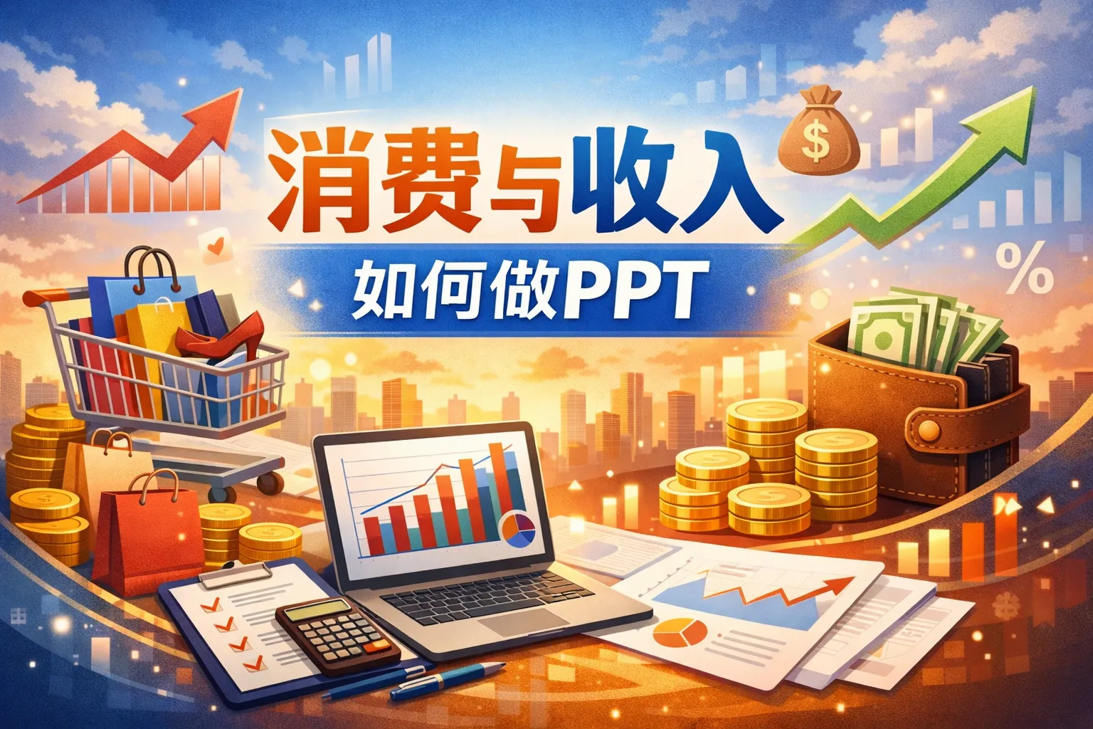 消费与收入如何做PPT
