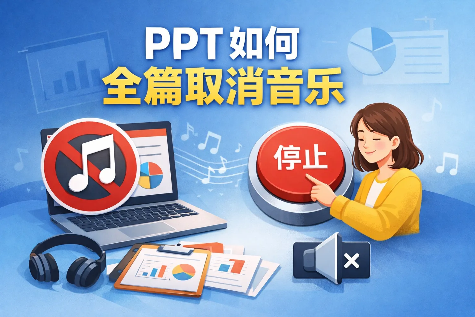 ppt如何全篇取消音乐