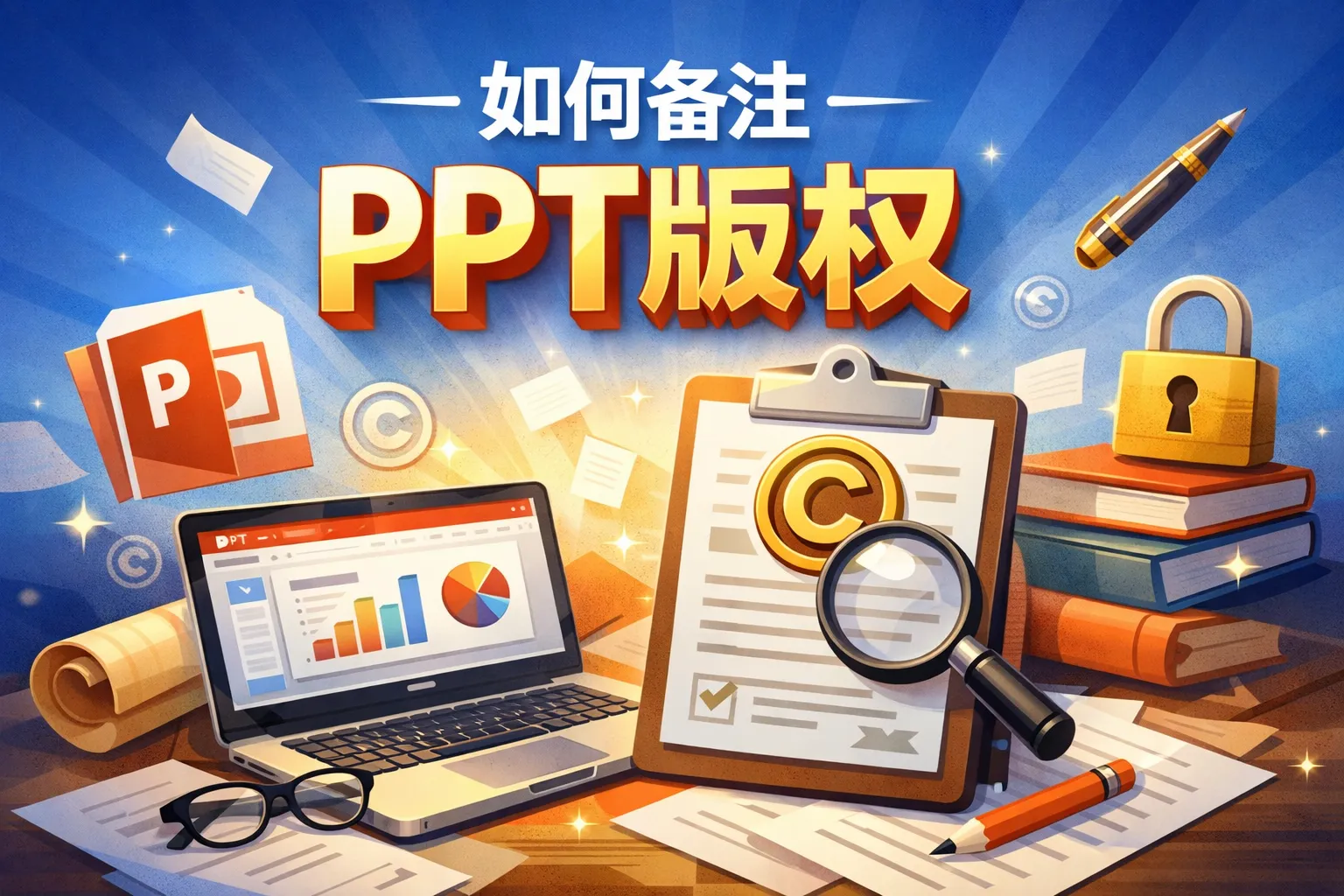 如何备注ppt版权
