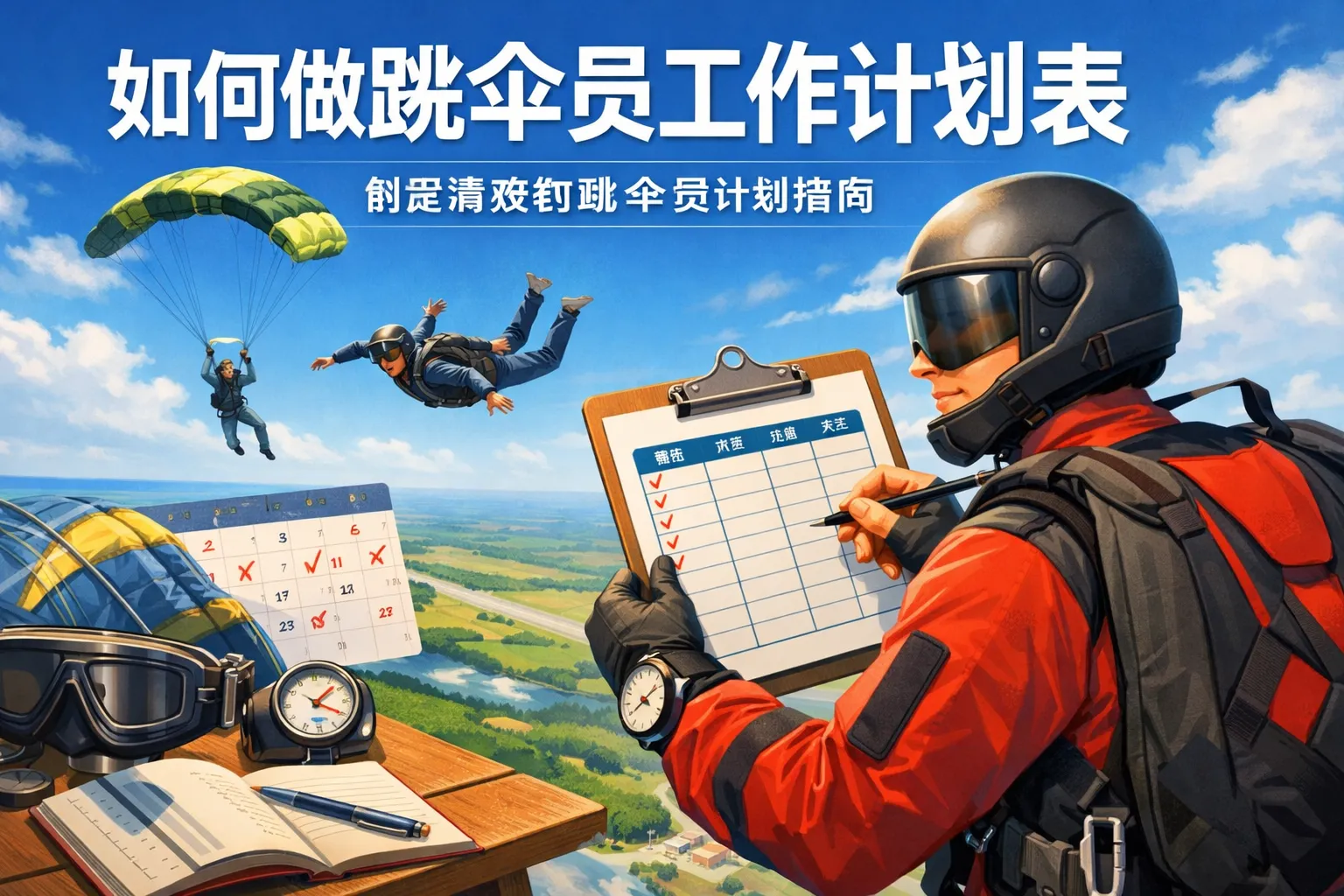 如何做跳伞员工作计划表