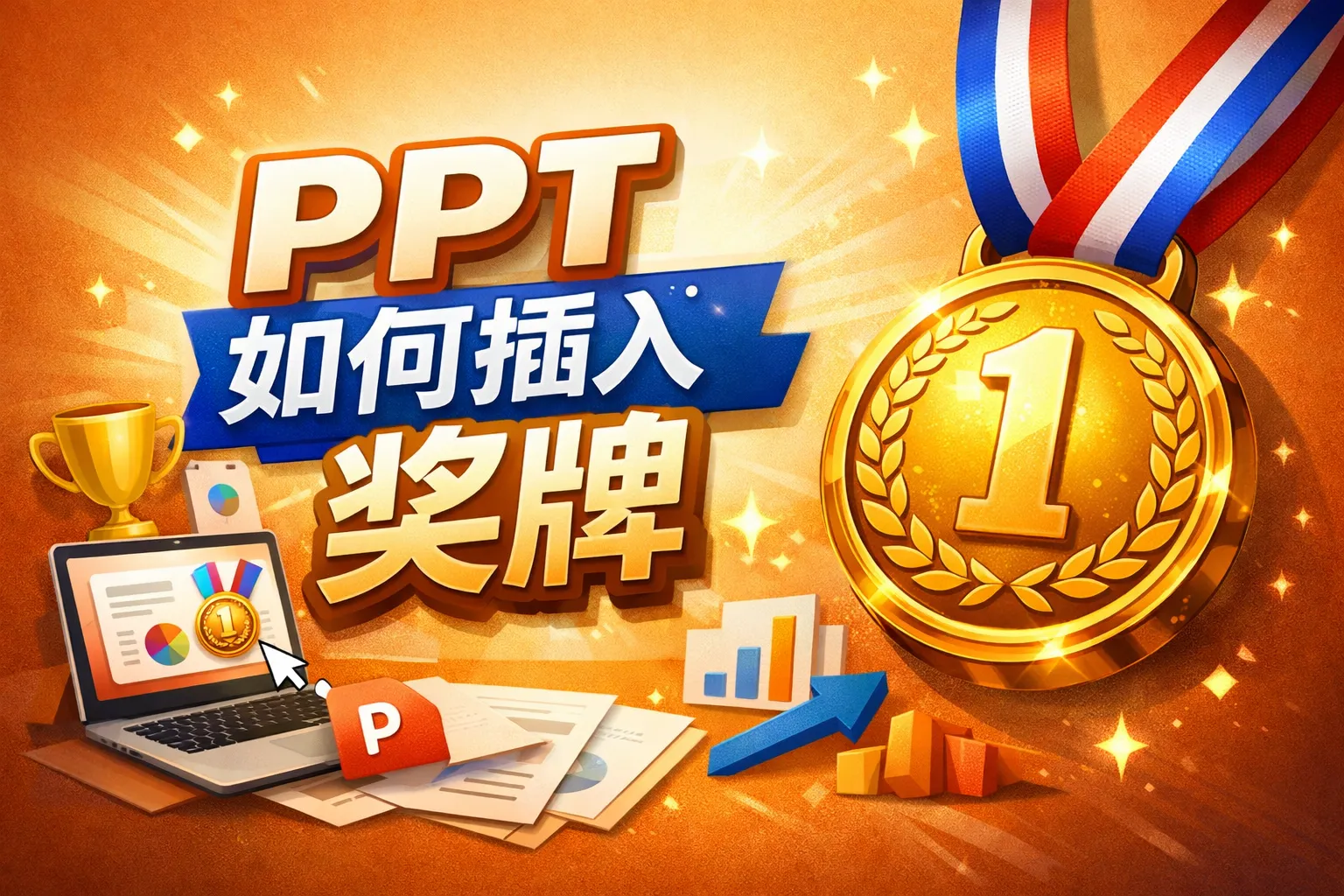 ppt如何插入奖牌
