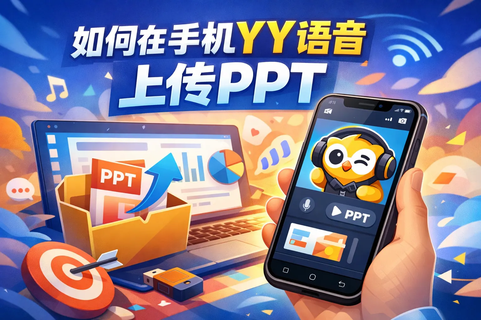 如何在手机yy语音上传ppt