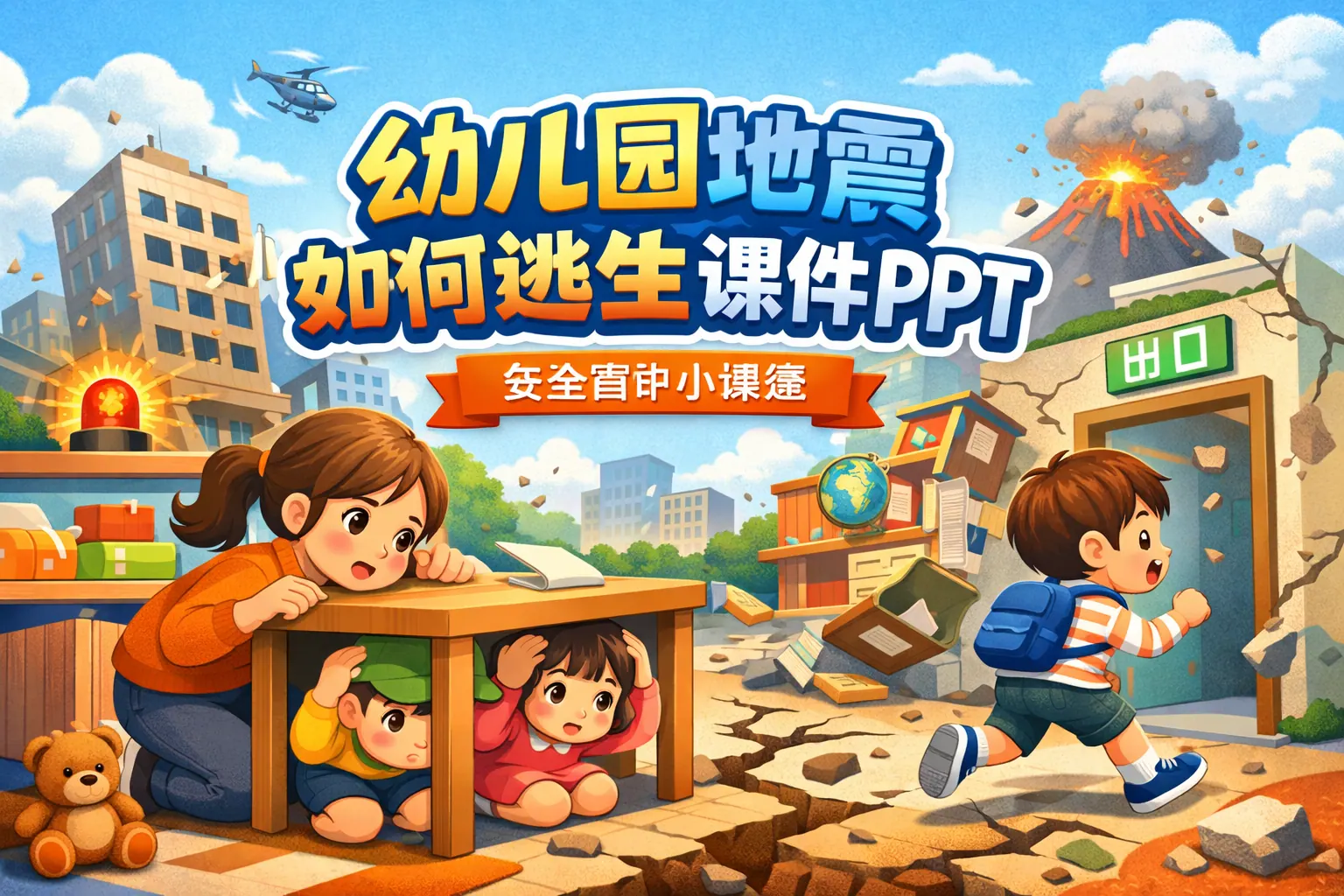 幼儿园地震如何逃生课件PPT