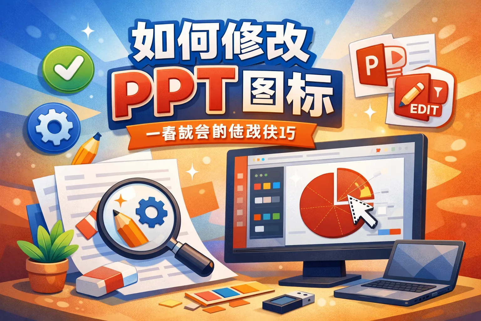 如何修改ppt 图标