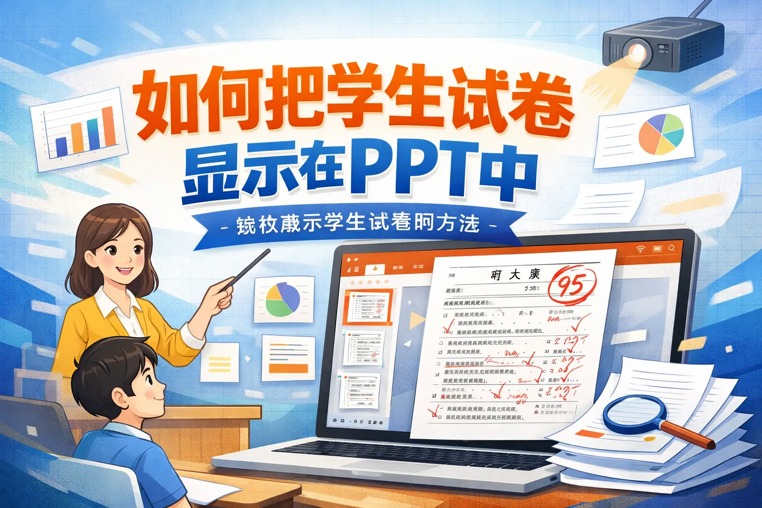 如何把学生试卷显示在ppt中
