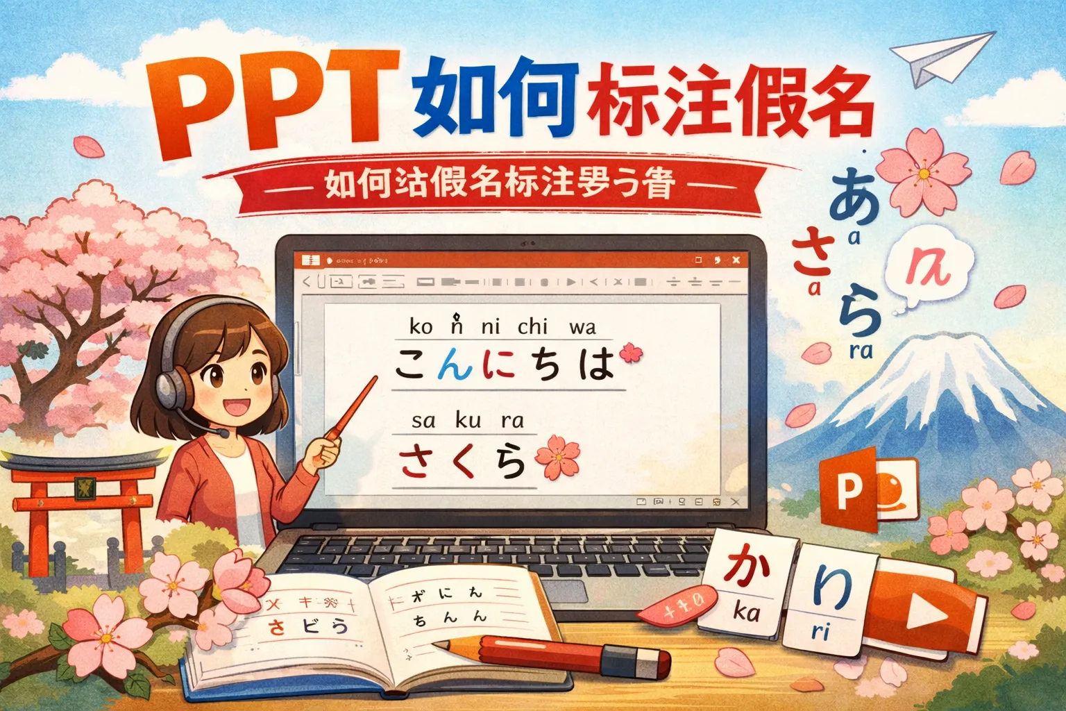 ppt如何标注假名