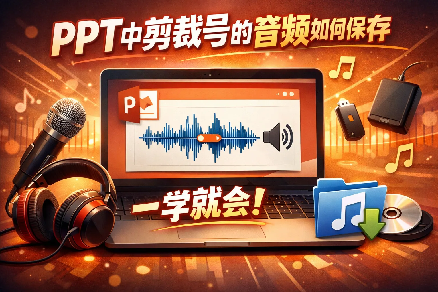 ppt中剪裁号的音频如何保存