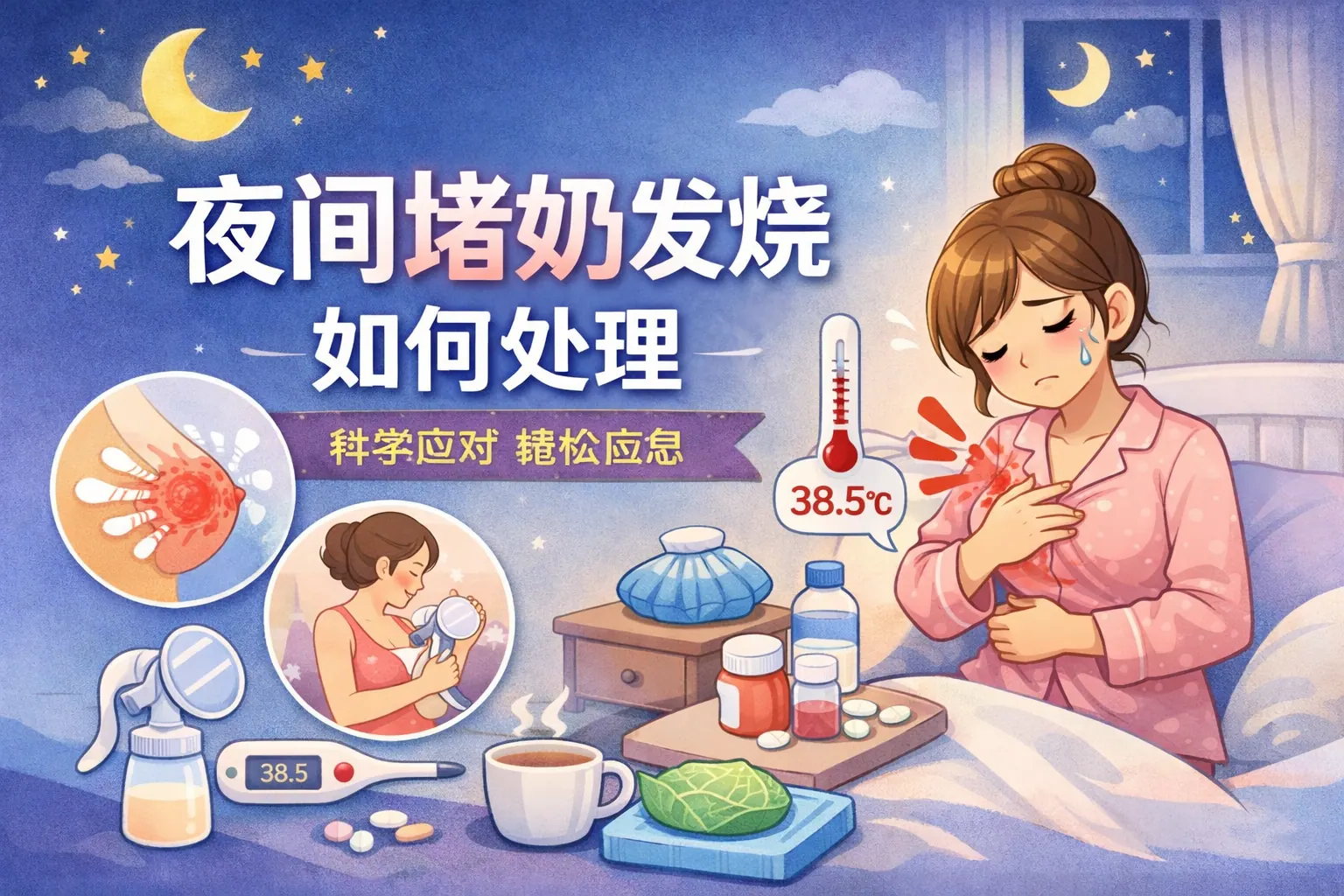 夜间堵奶发烧如何处理ppt