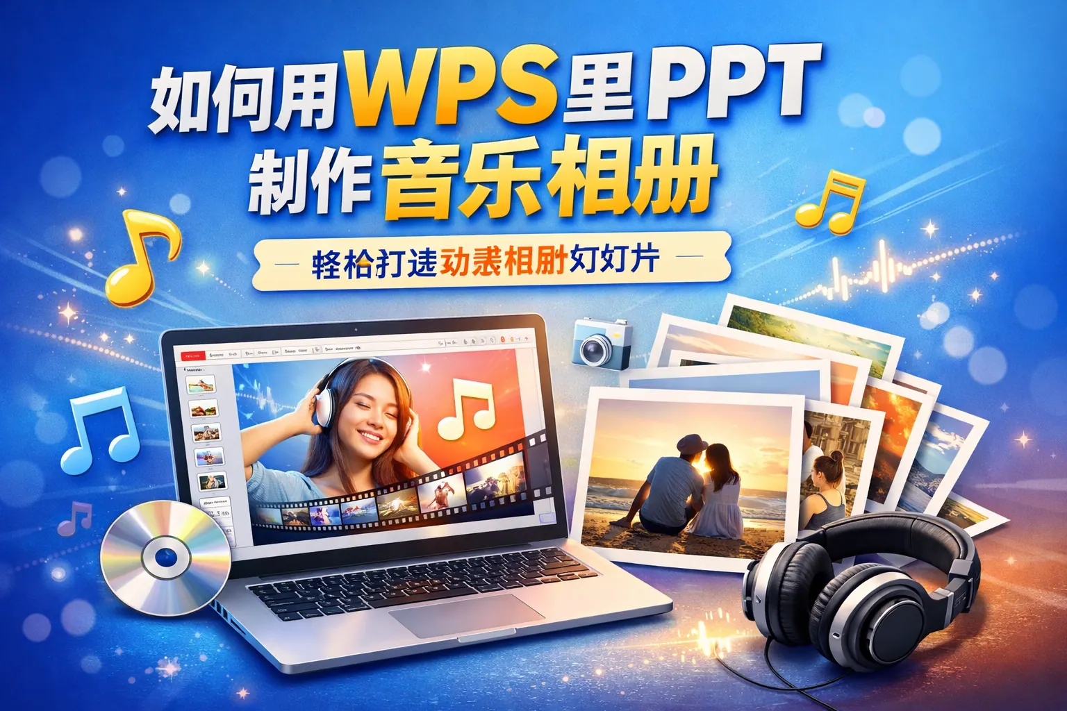 如何用wps里ppt制作音乐相册