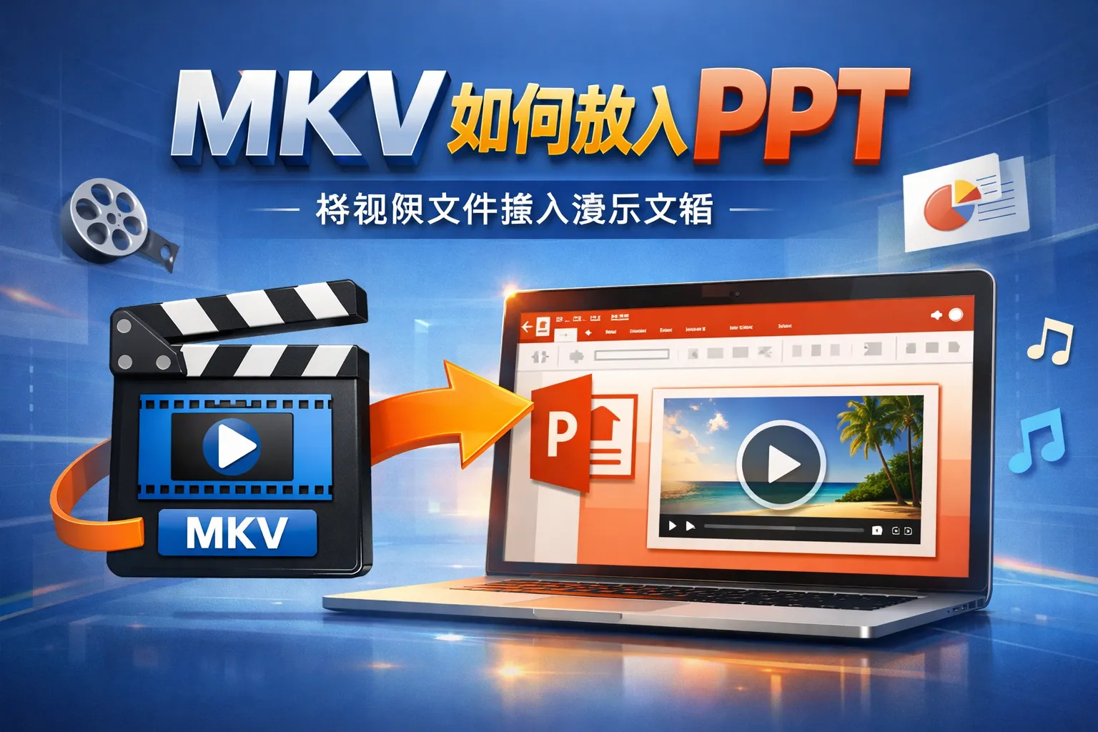 mkv如何放入ppt
