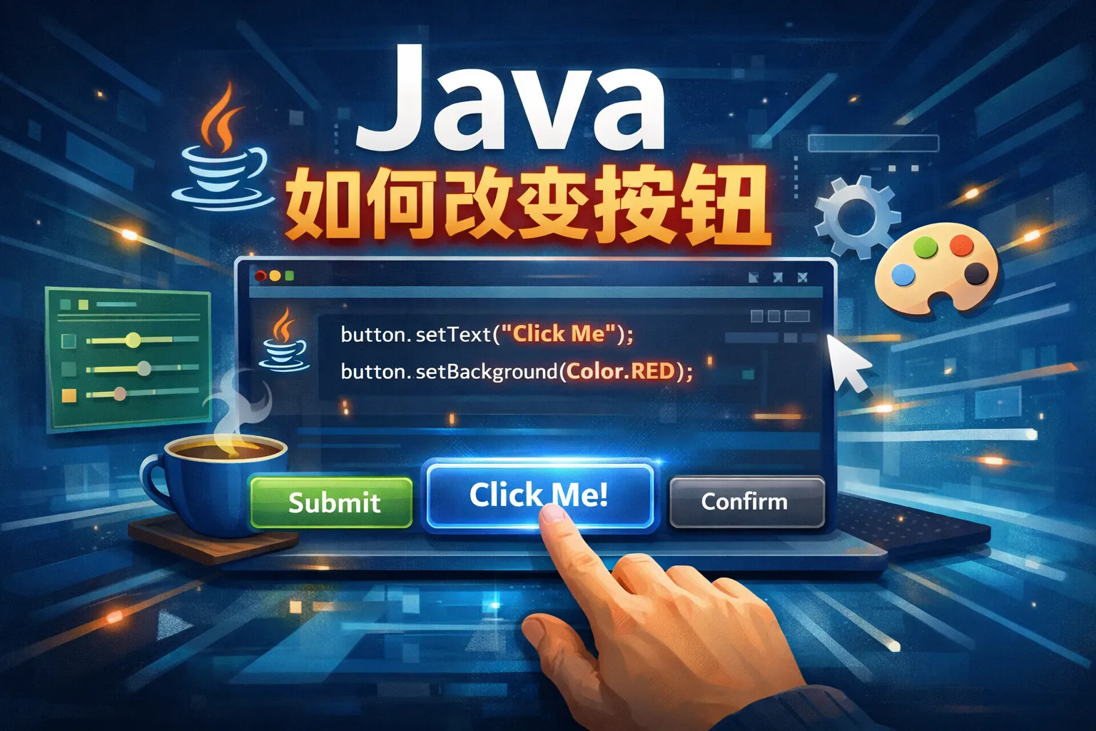 java如何改变按钮