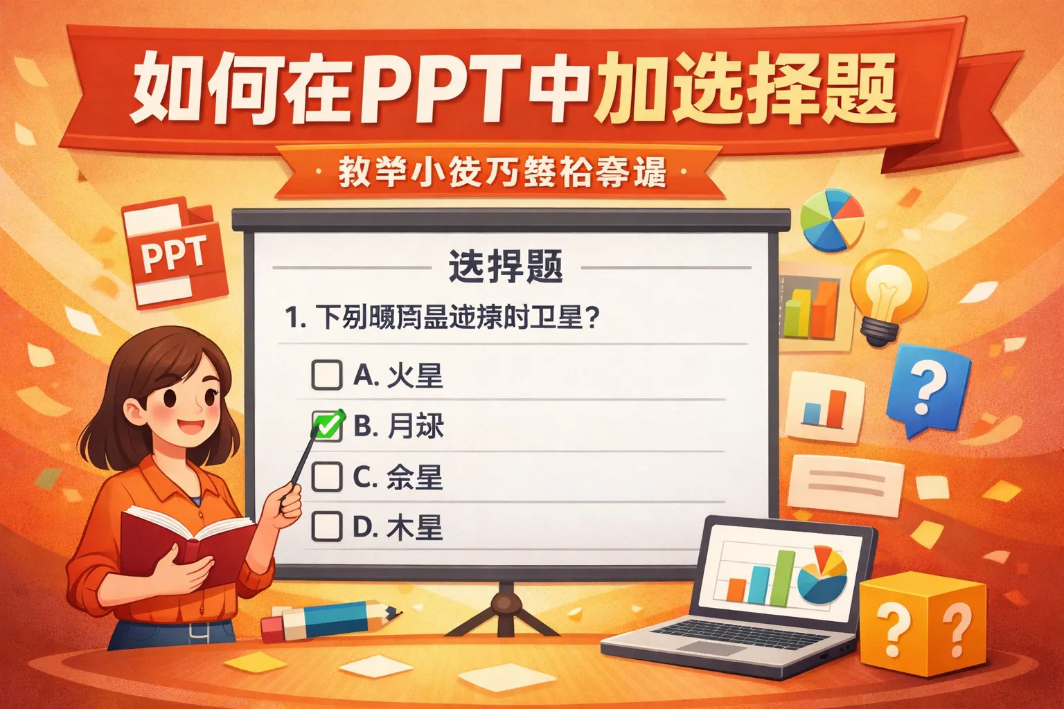 如何在ppt中加选择题