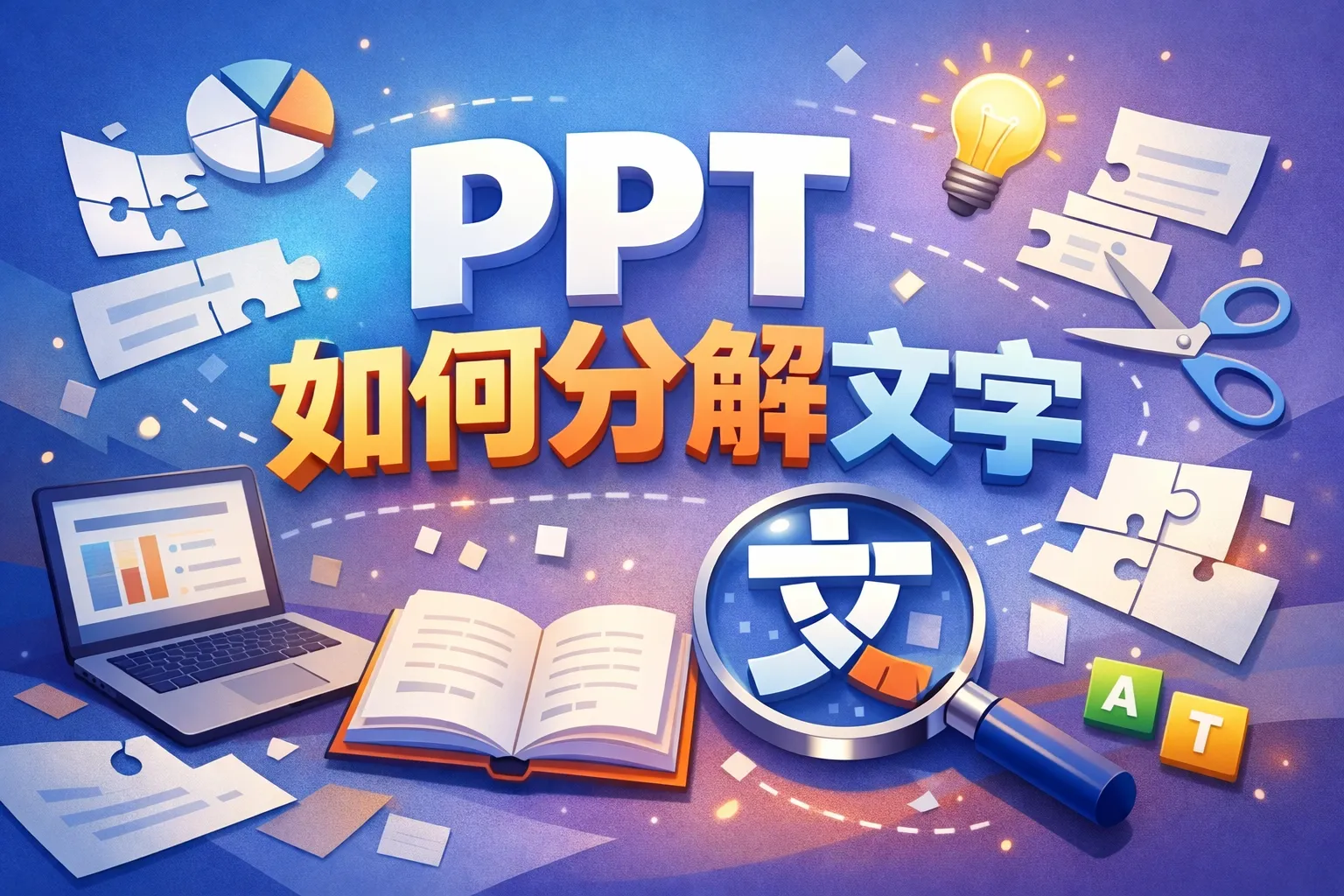ppt如何分解文字