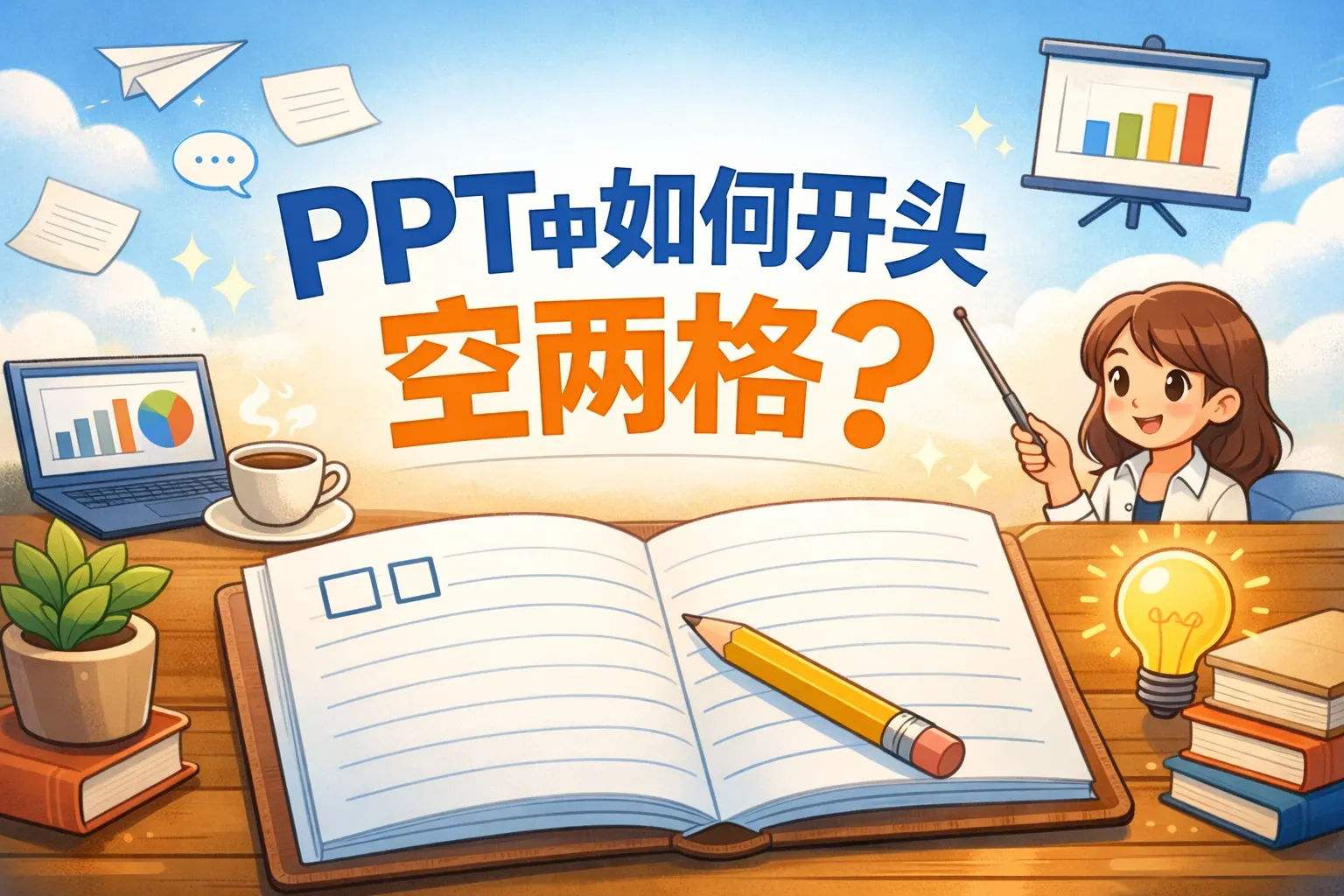 ppt中如何开头空两格