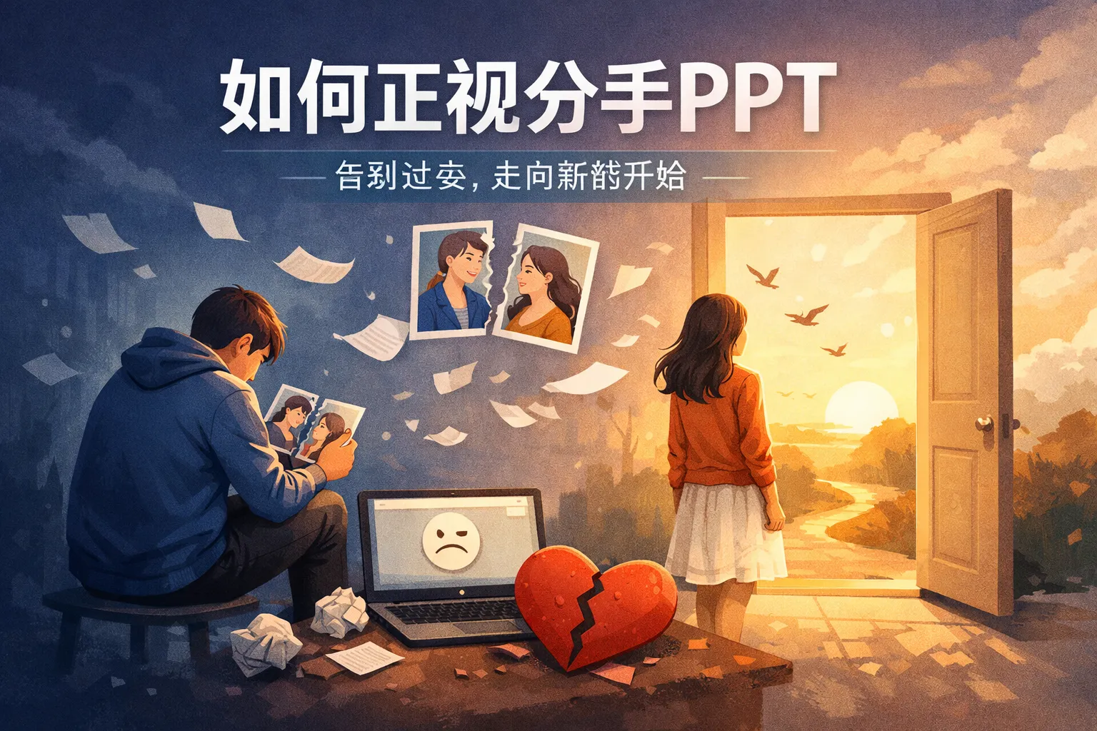 如何正视分手PPT