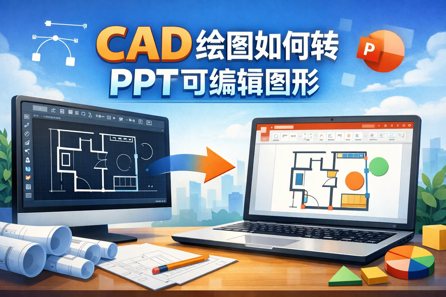 cad绘图如何转PPT可编辑图形