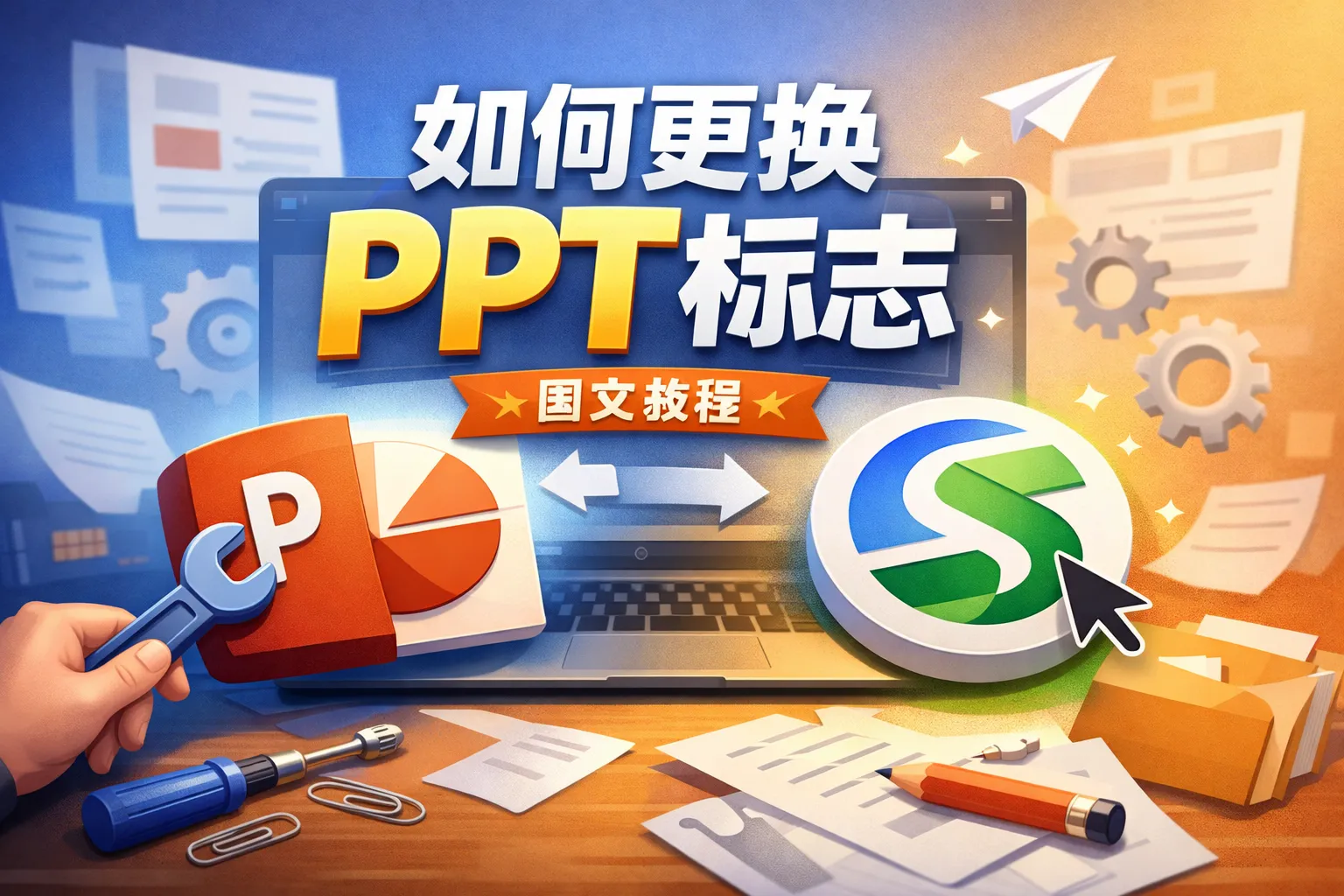 如何更换ppt标志