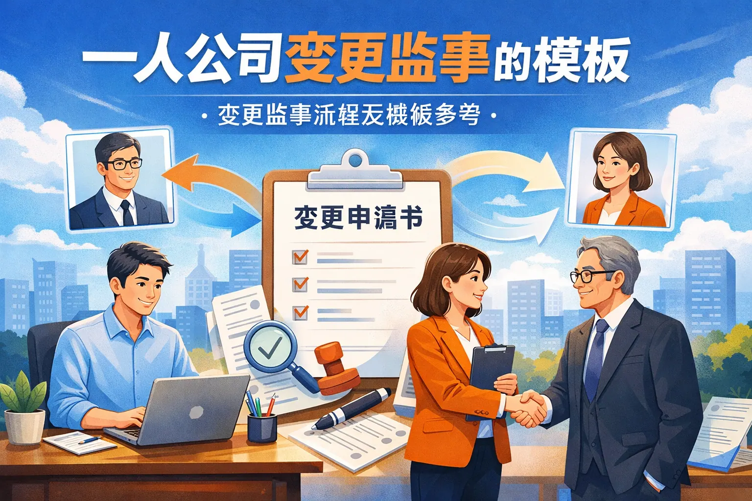 一人公司变更监事的模板