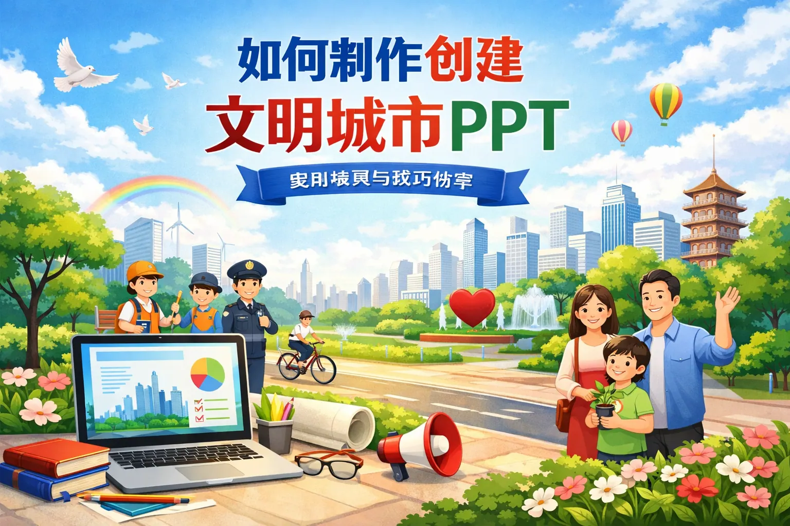 如何制作创建文明城市ppt