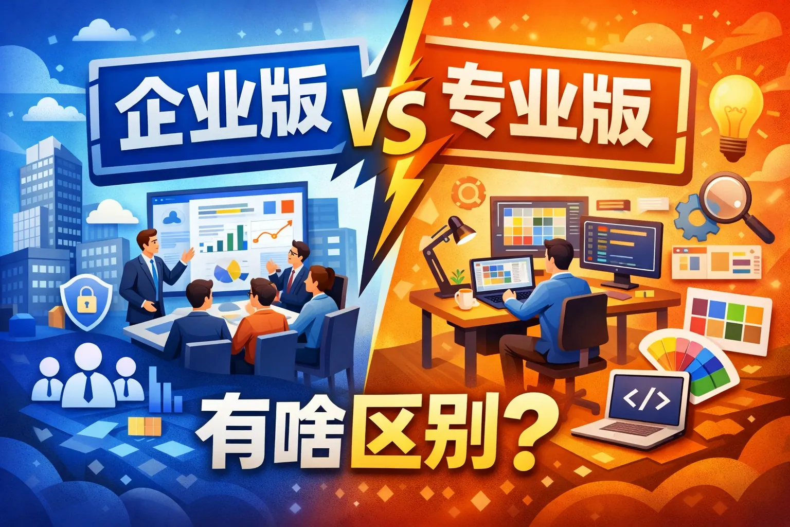 企业版跟专业版有啥区别