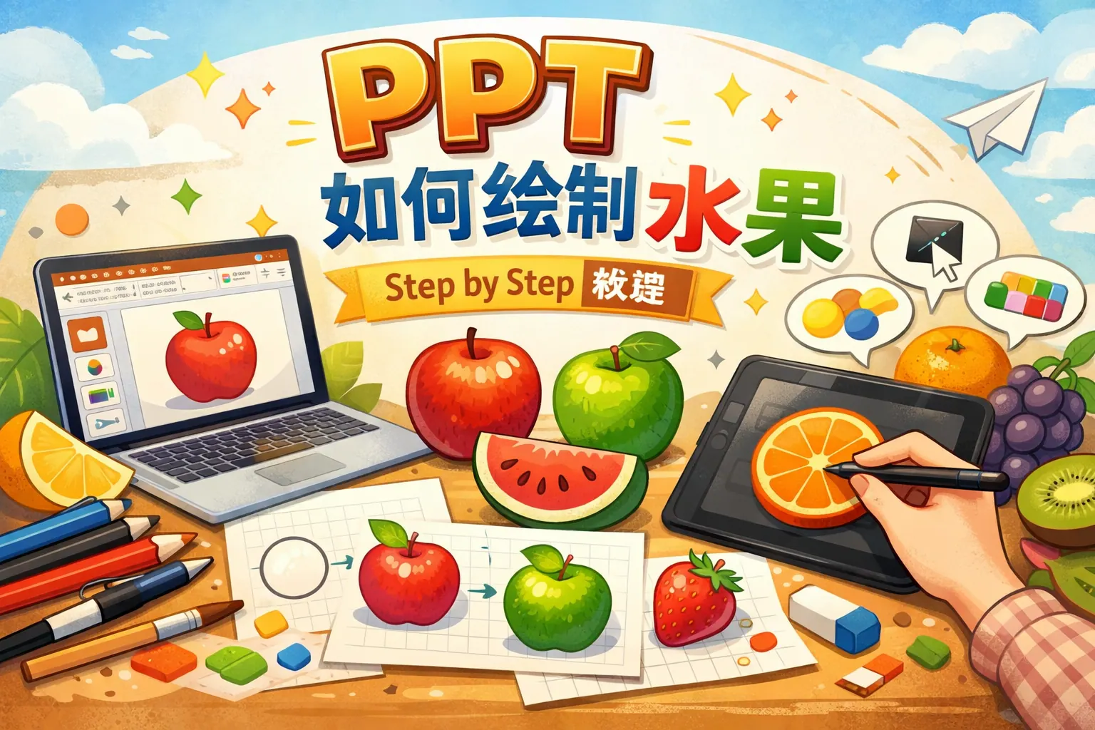 ppt如何绘制水果