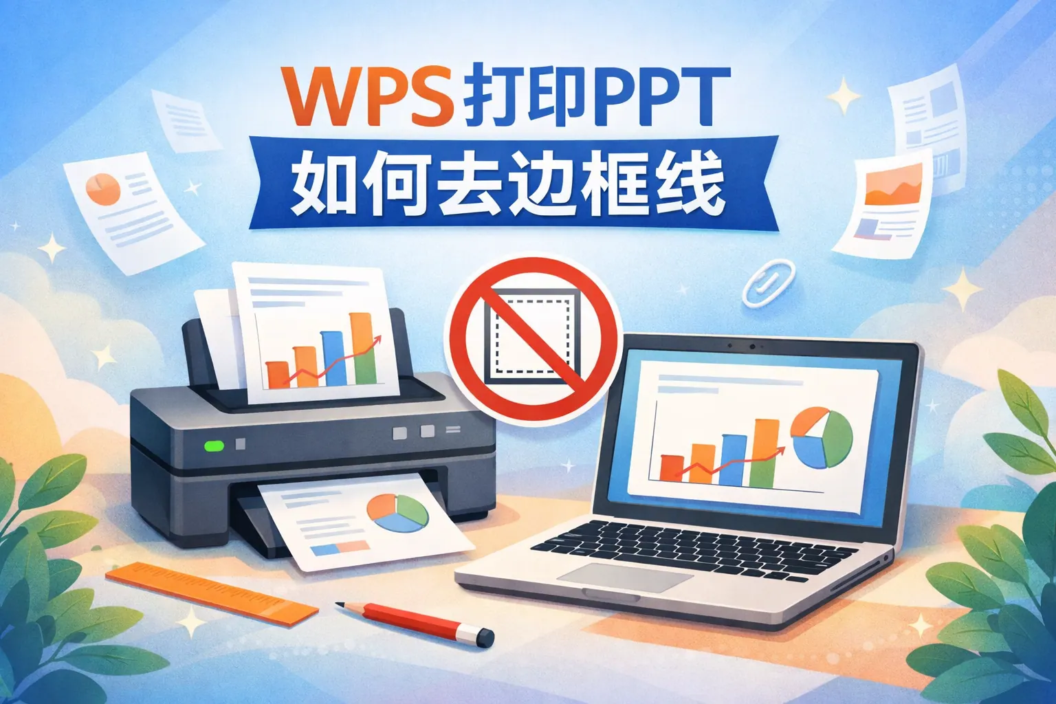 wps打印ppt如何去边框线