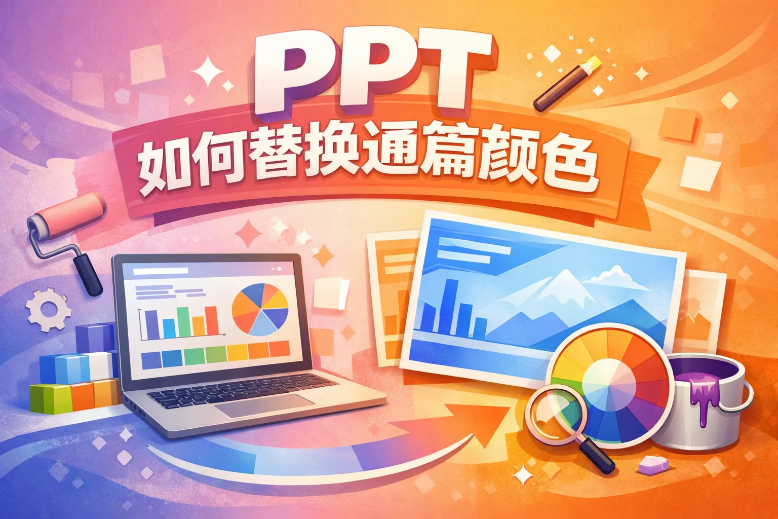 ppt如何替换通篇颜色