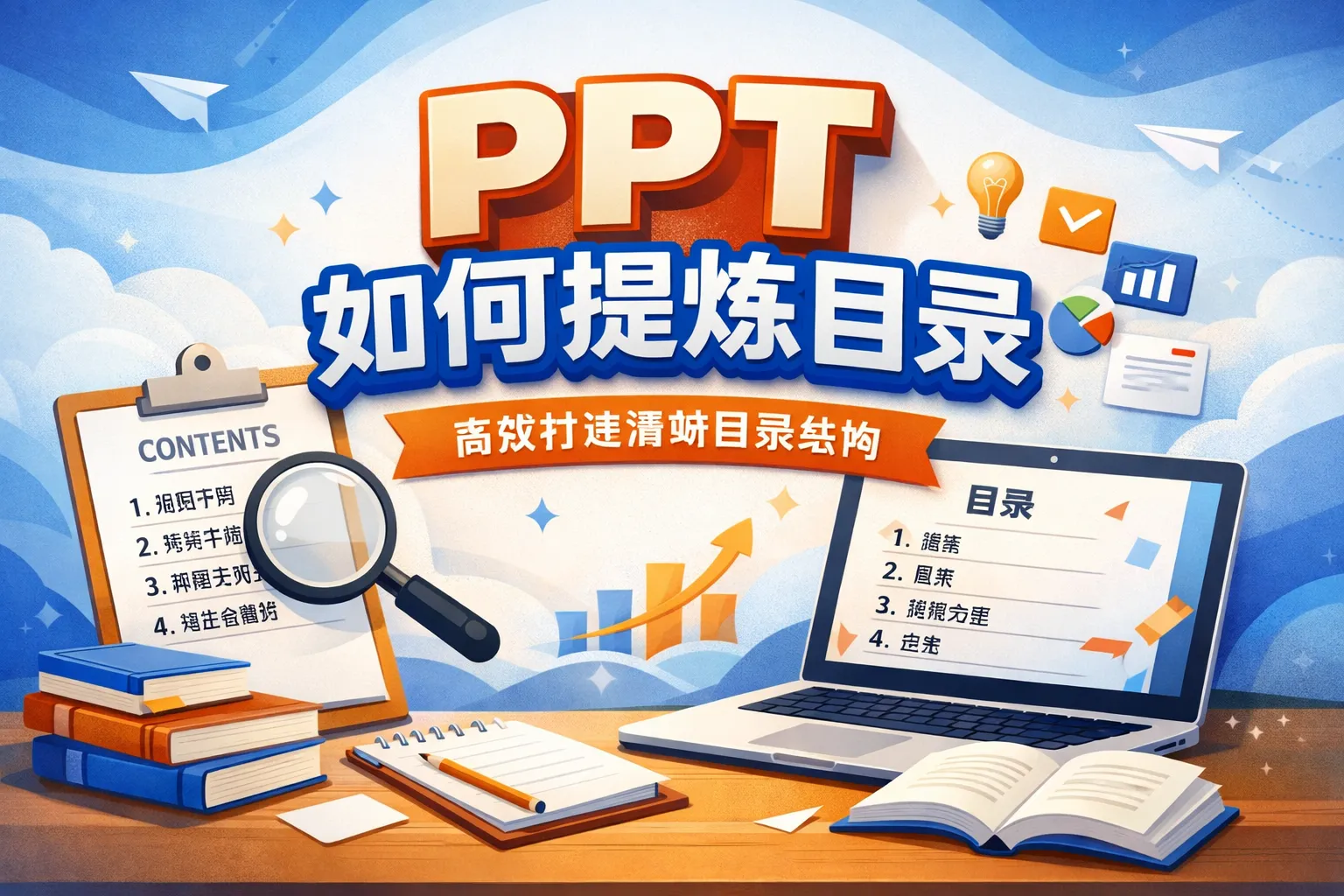 ppt如何提炼目录