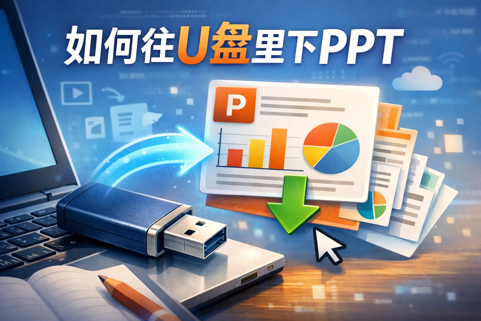 如何往u盘里下ppt