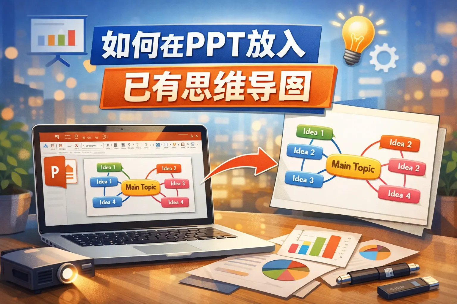 如何在ppt放入已有思维导图