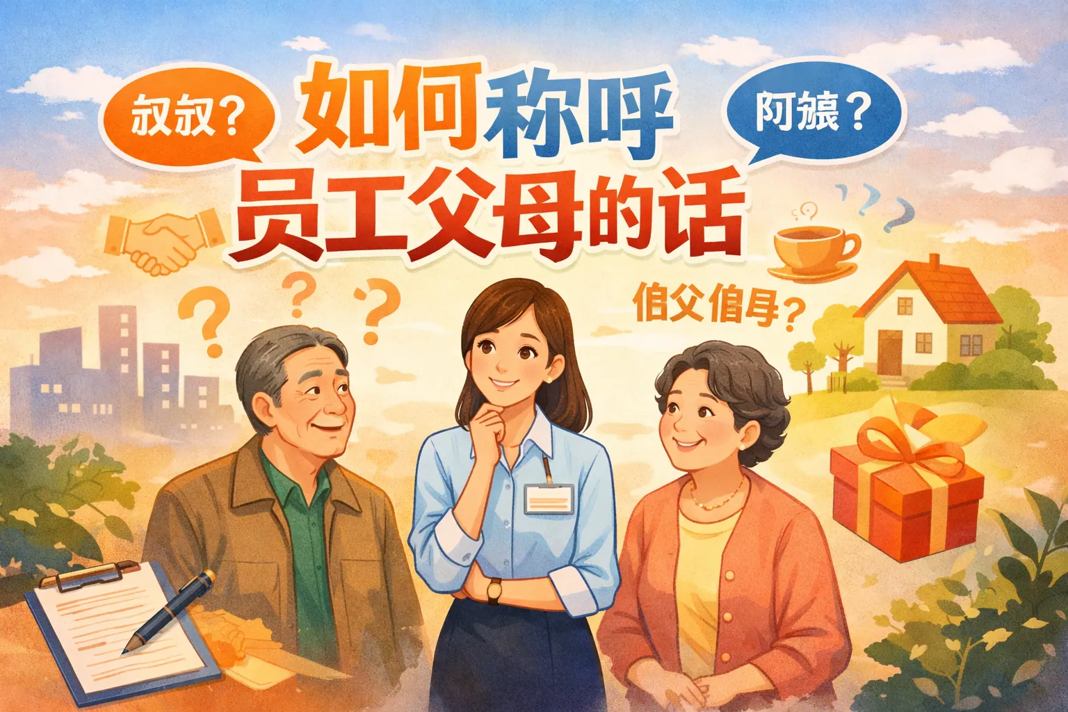 如何称呼员工父母的话