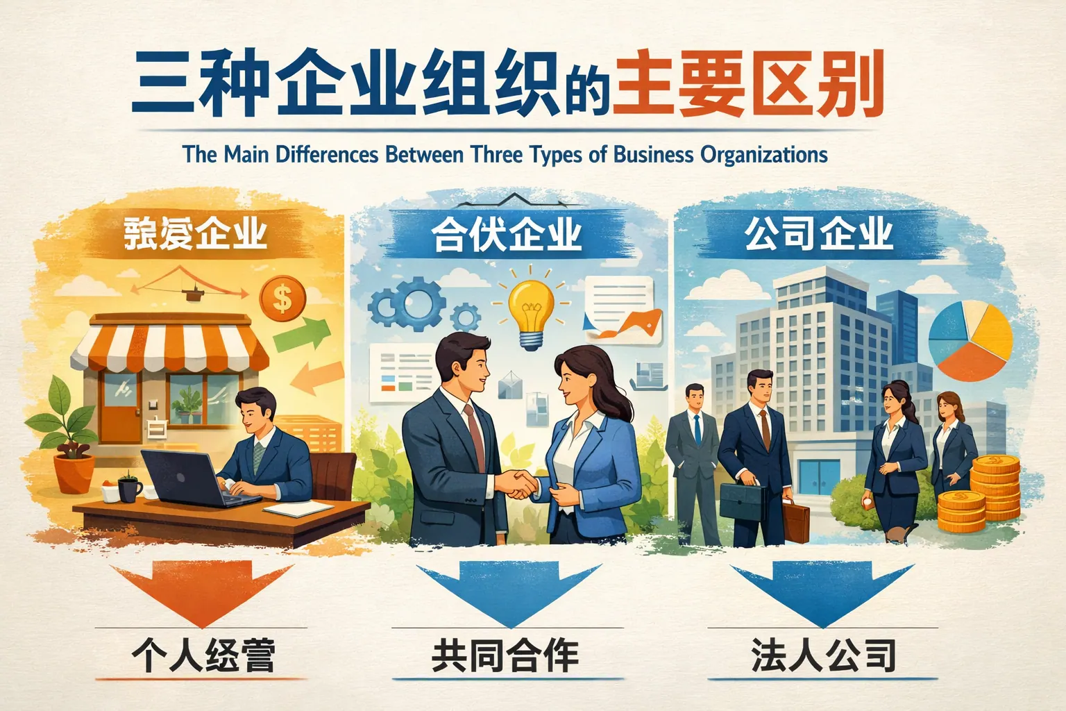 三种企业组织的主要区别