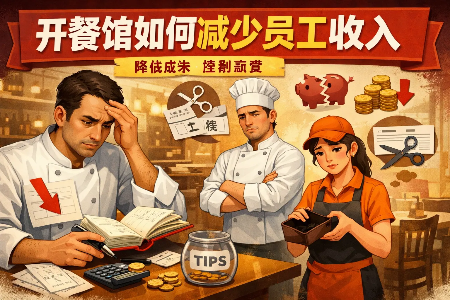 开餐馆如何减少员工收入