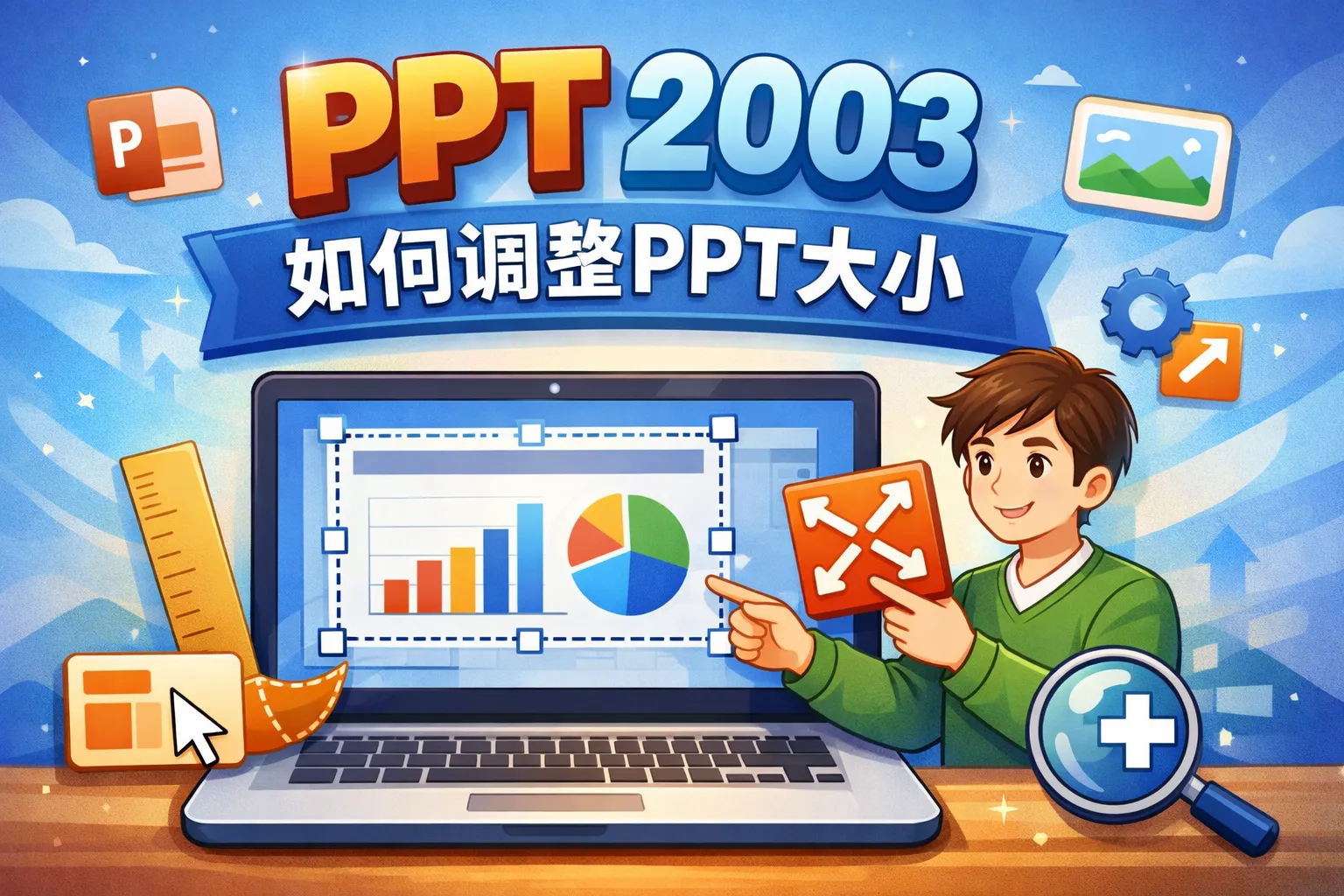 ppt 2003 如何调整PPT大小