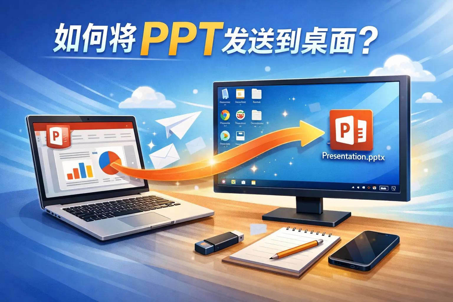 如何将ppt发送到桌面