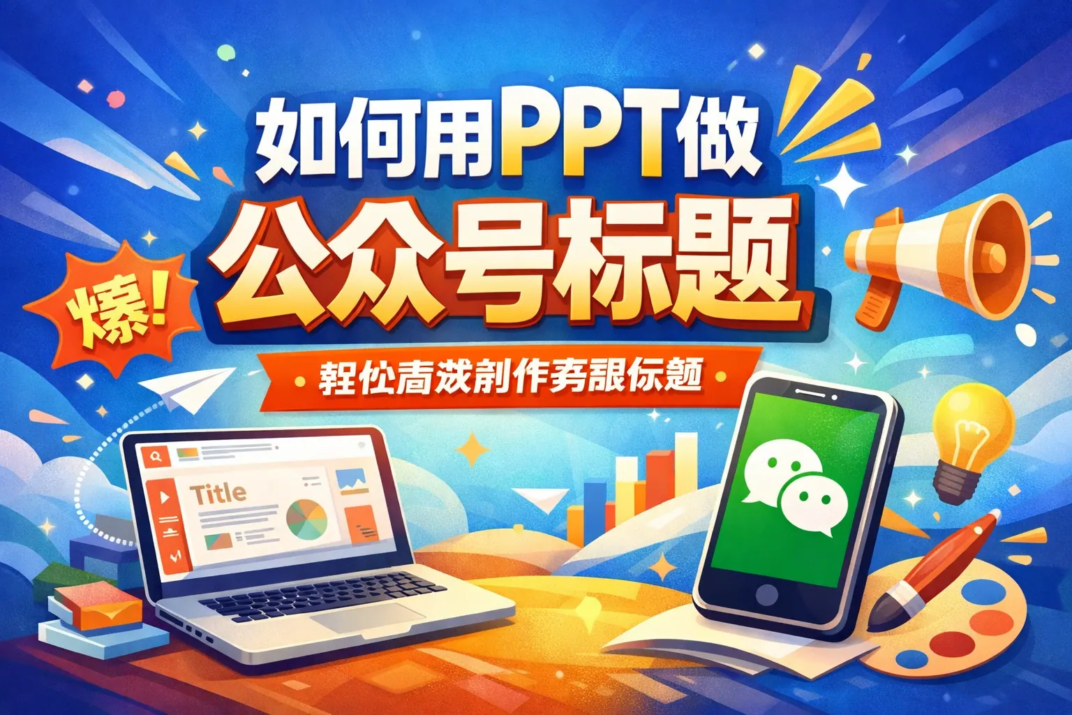 如何让用ppt做公众号标题