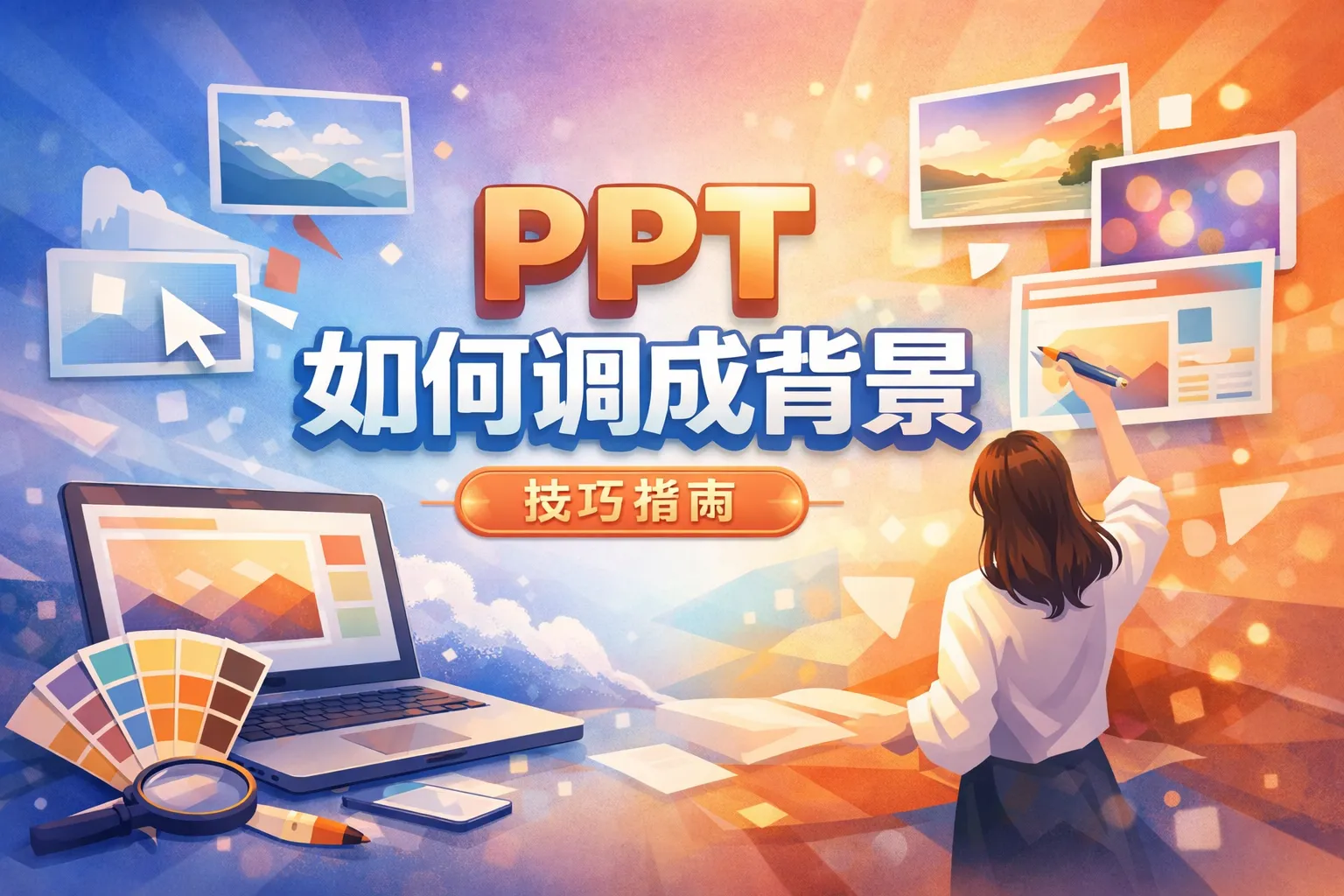 ppt如何调成背景