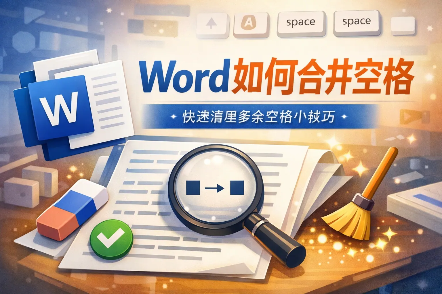 word如何合并空格