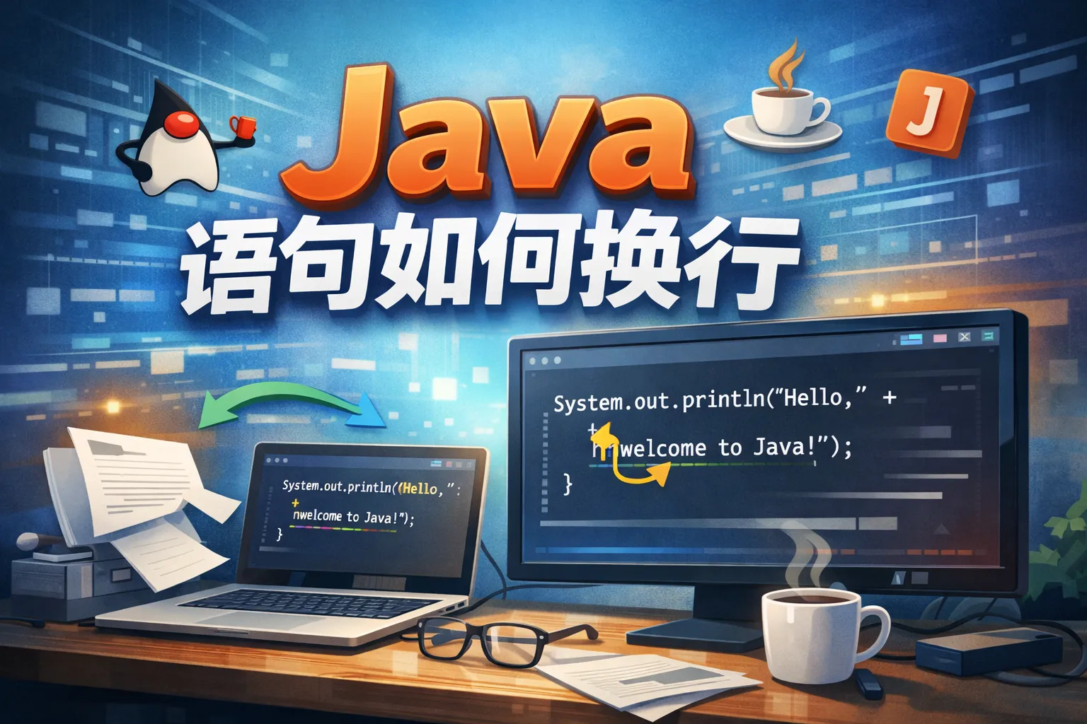 java语句如何换行