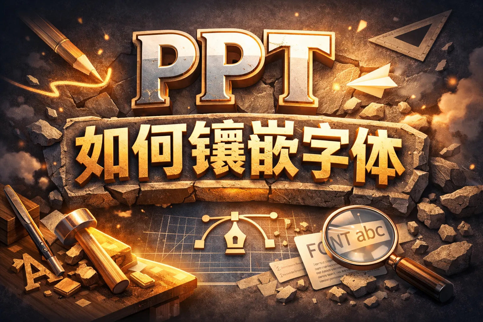 ppt 如何镶嵌字体