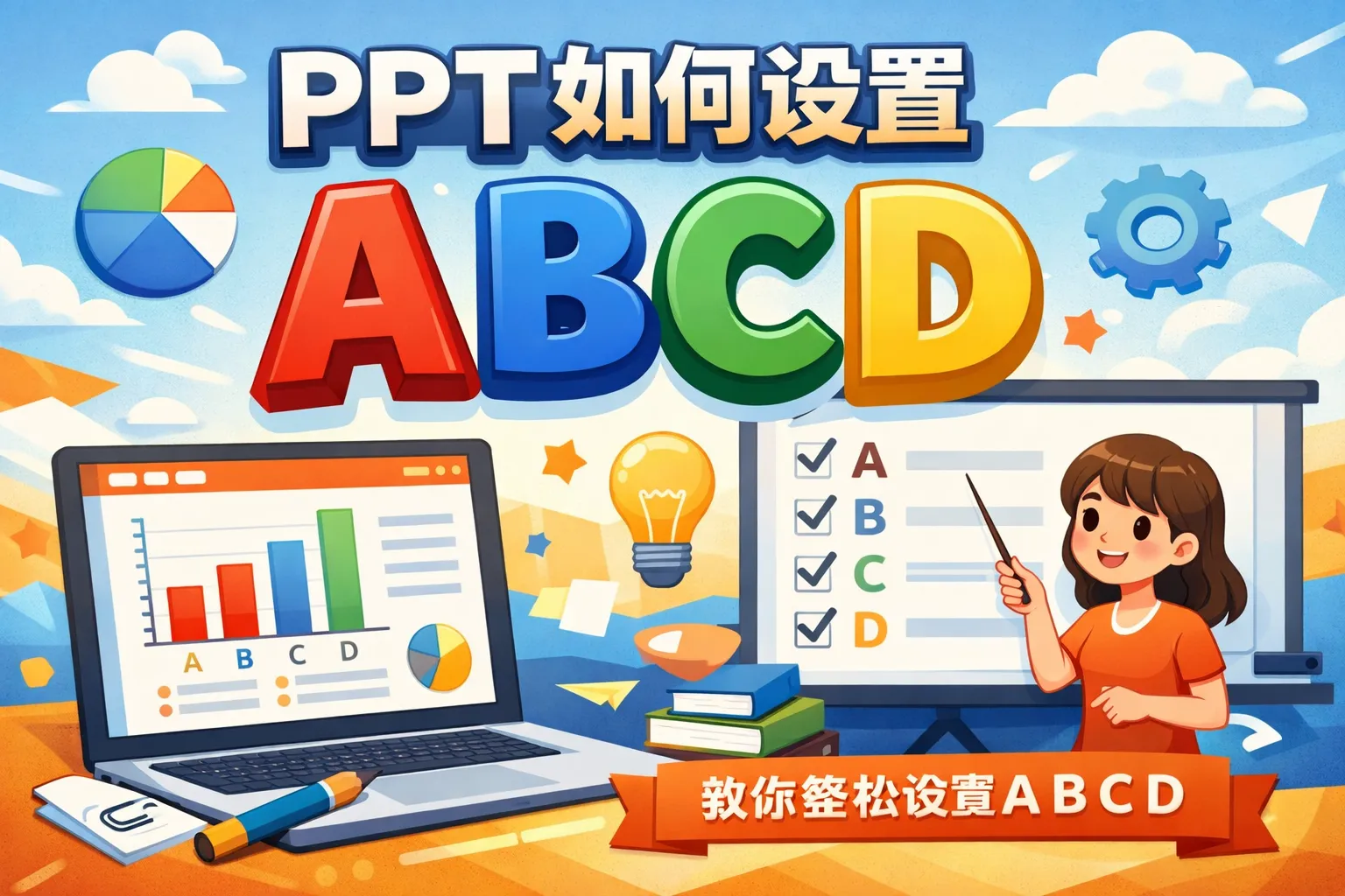 ppt如何设置abcd