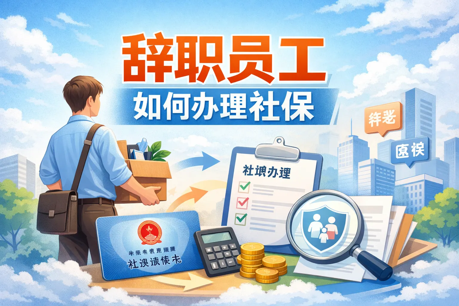 辞职员工如何办理社保