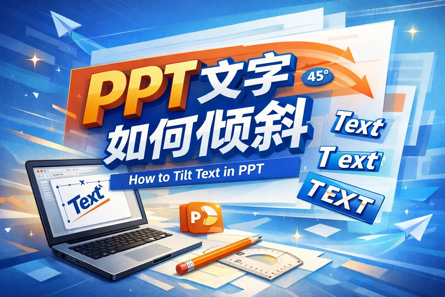 ppt文字如何倾斜