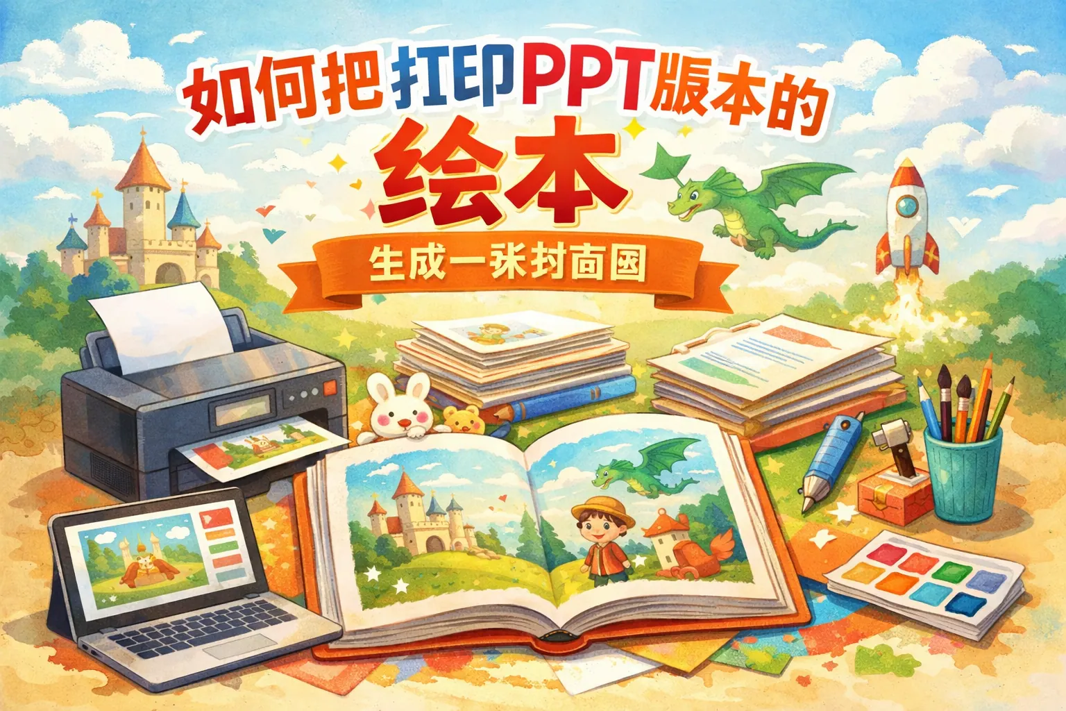 如何把打印ppt版本的绘本