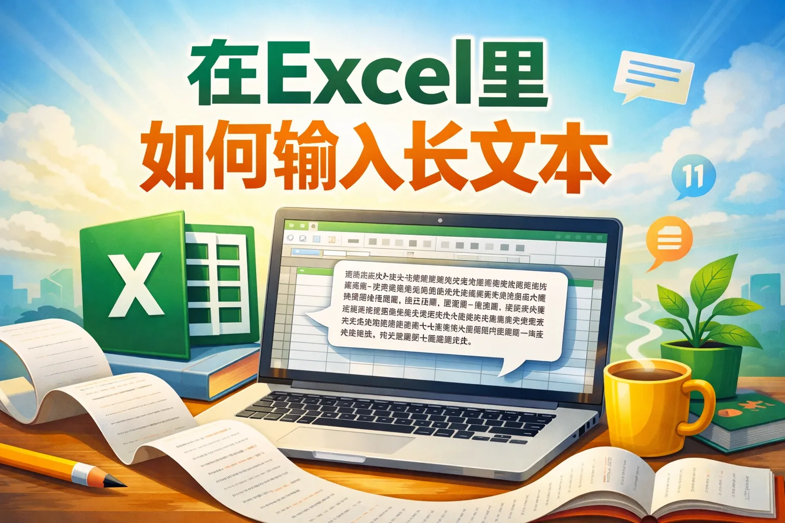 在excel里如何输入长文本