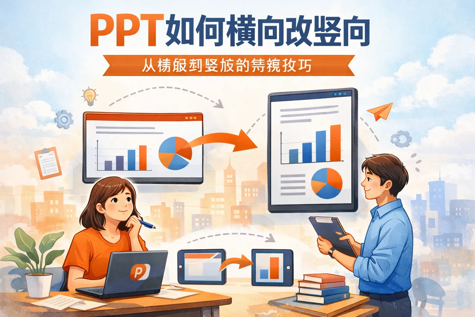 ppt如何横向改竖向