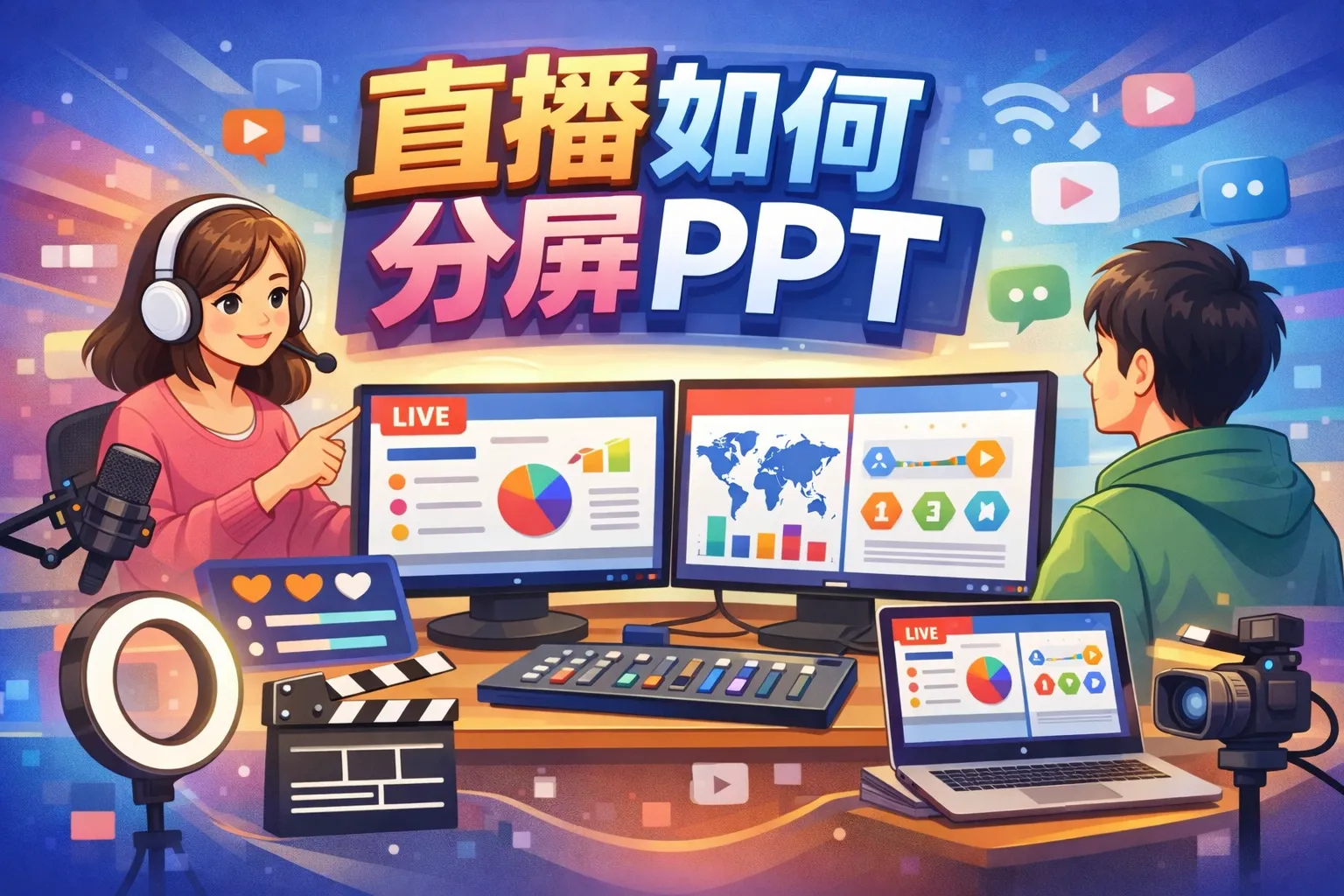 直播如何分屏ppt