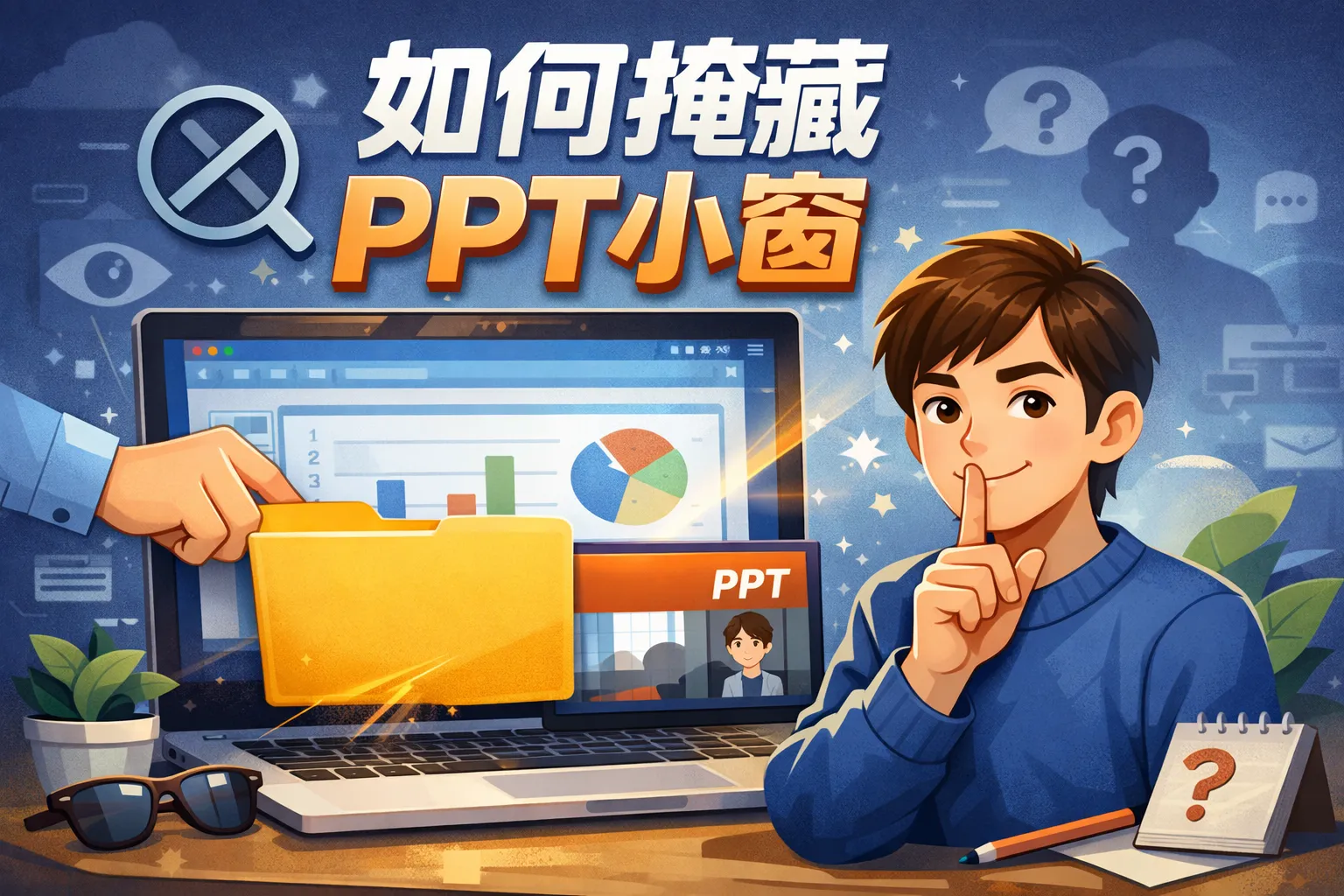 如何掩藏ppt小窗