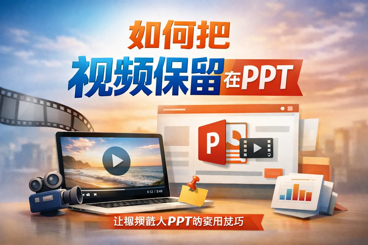 如何把视频保留在ppt